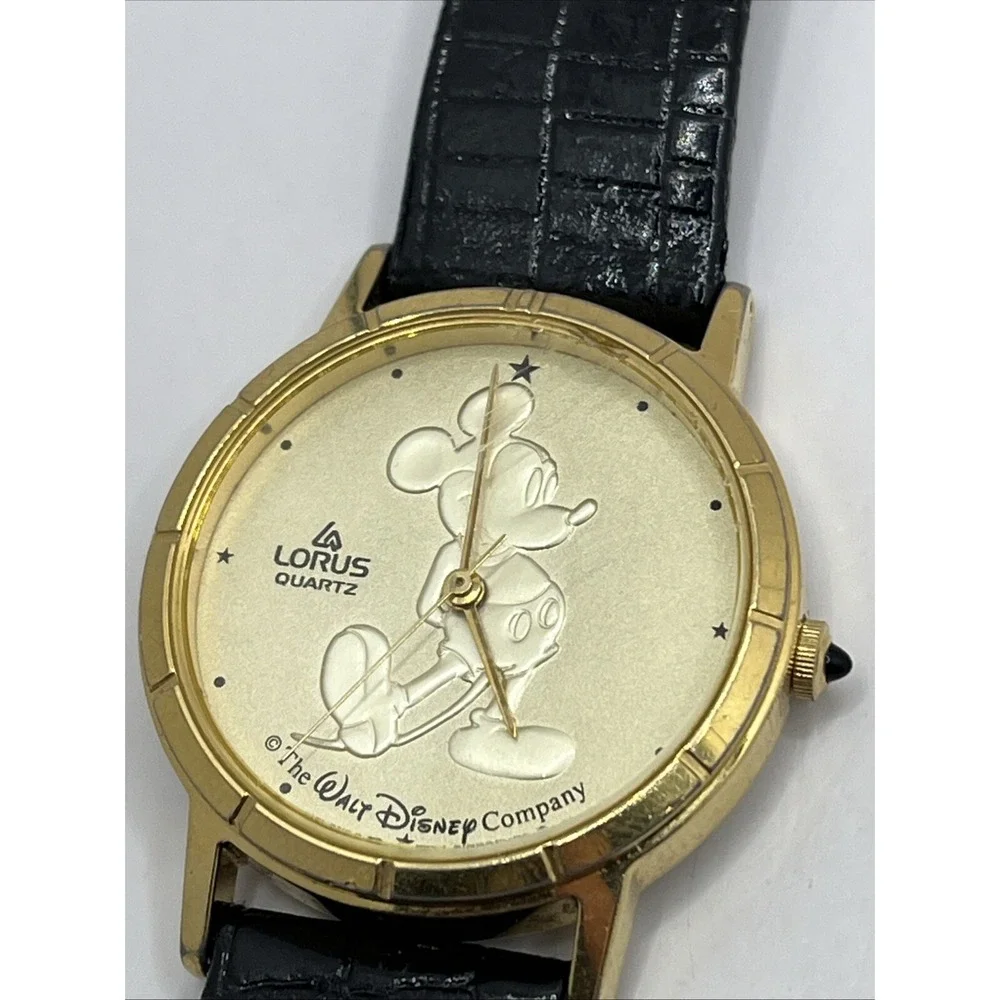 Lorus Disney Watch Women Y481-1720 Mickey Mouse 30mm Gold Tone- New‎ Battery